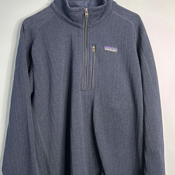 Men’s Patagonia xL Rib Knit Better Sweater Navy Quarter Zip Like New - Picture 1 of 6